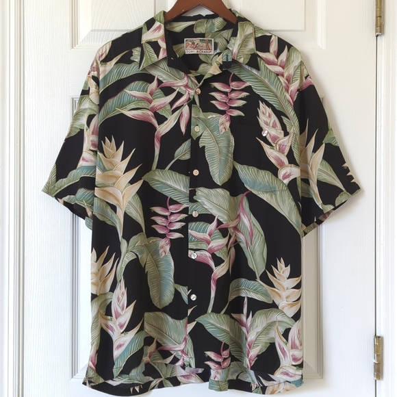 Tori Richard 90's Vintage Banana Palm Print Short Sleeve Button Down Shirt XL
